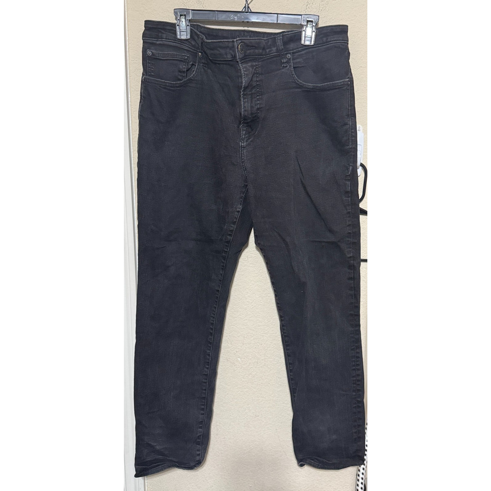 Express Mens Jeans Black denim straight leg 38x32 Classic casual work office
